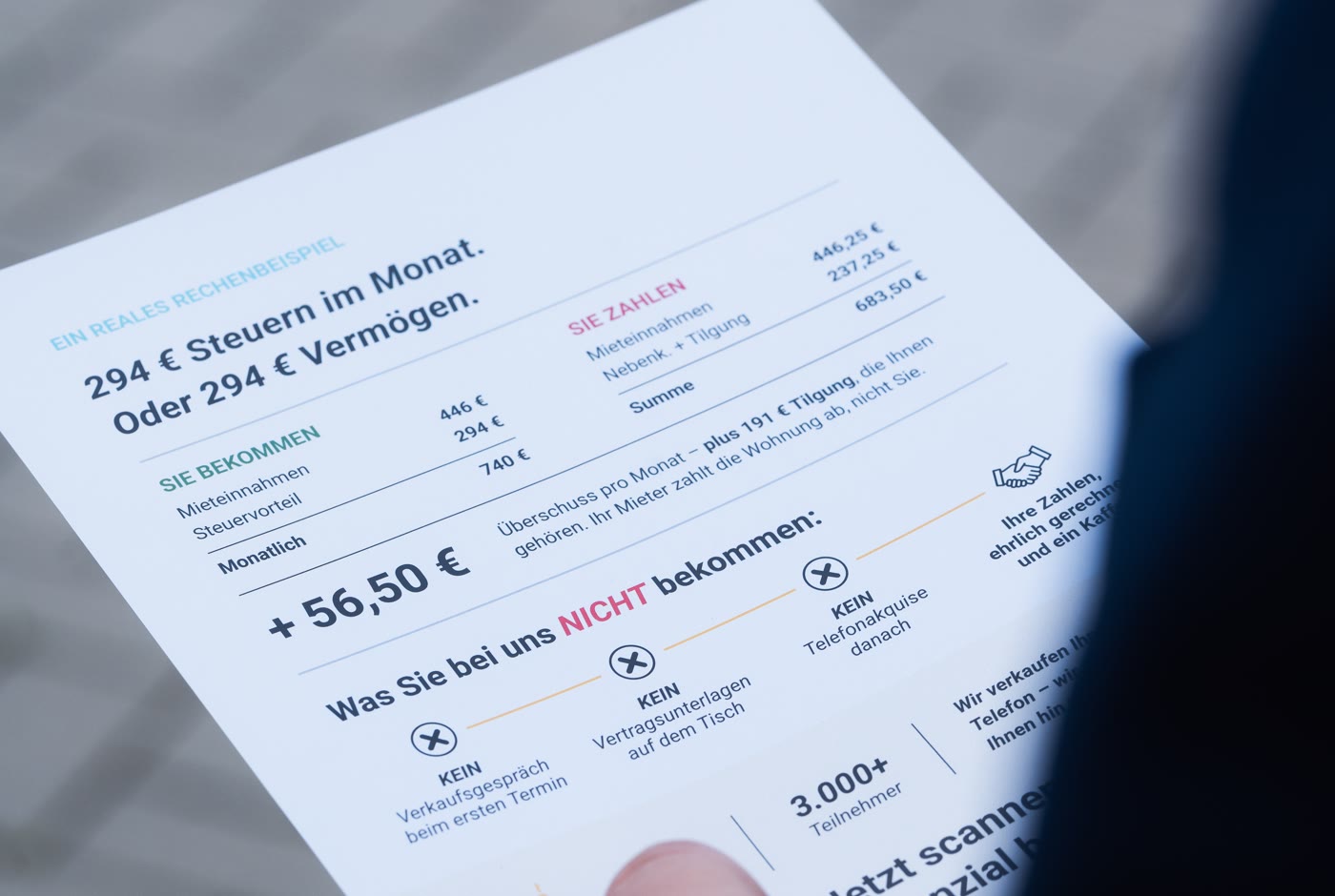 Ein reales Rechenbeispiel aus der Kundenberatung: 294 Euro Steuern im Monat oder 294 Euro Vermögen